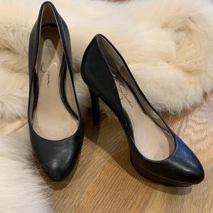 Jessica Simpson black platform stiletto heels